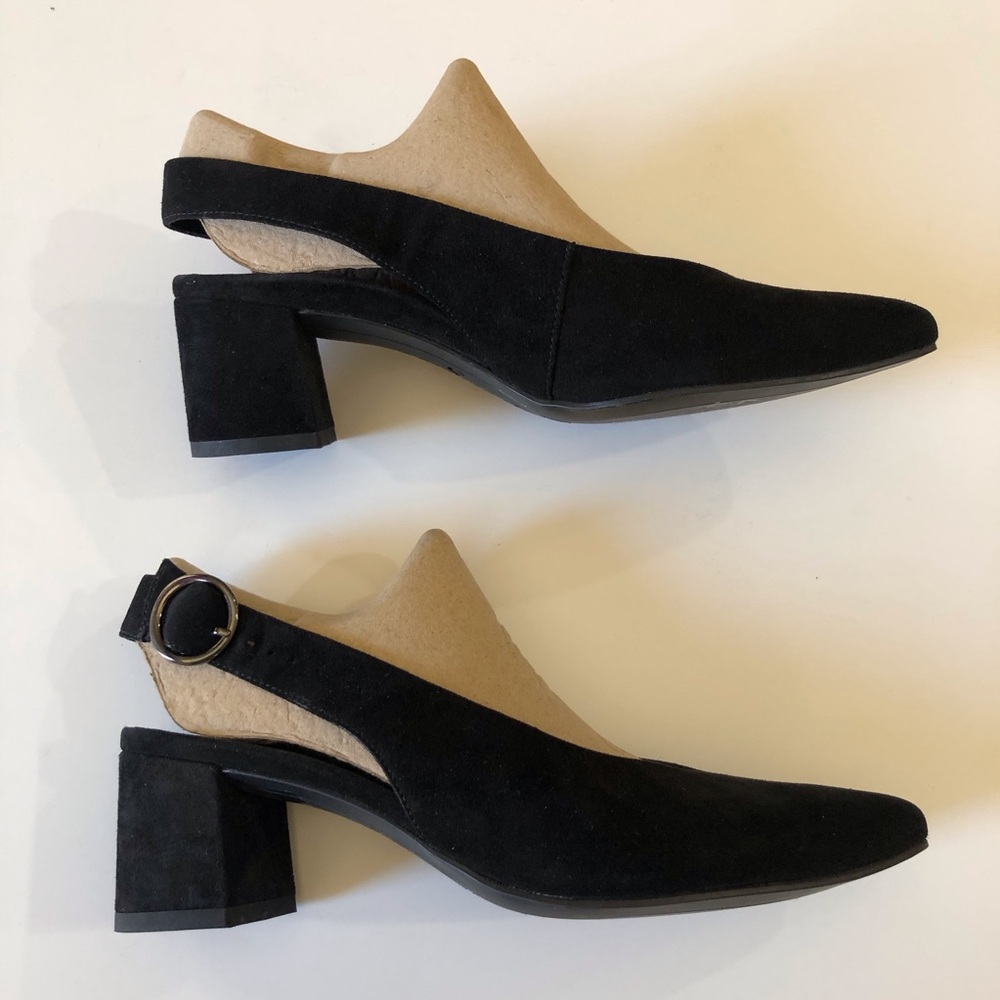 Paul Green Women’s Toluca Sling Shoes Black Suede Size 5.5 New w/no box